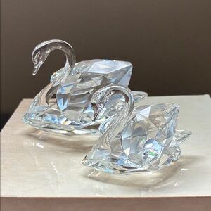 Swarovski Crystal Swan Figurines